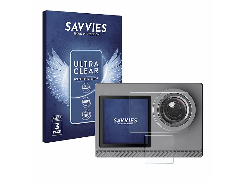 SAVVIES 6x klare Schutzfolie(für Akaso Brave 4 Pro)