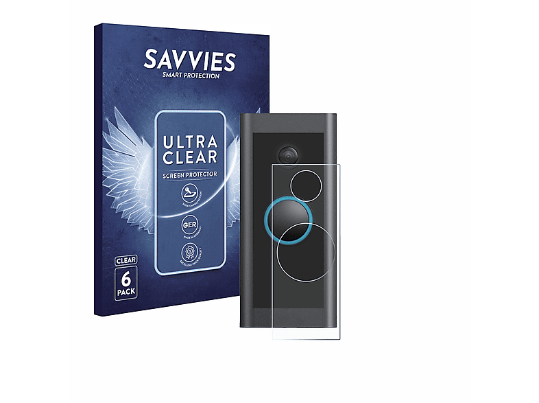 SAVVIES 6x klare Schutzfolie(für Video Ring Doorbell Wired)