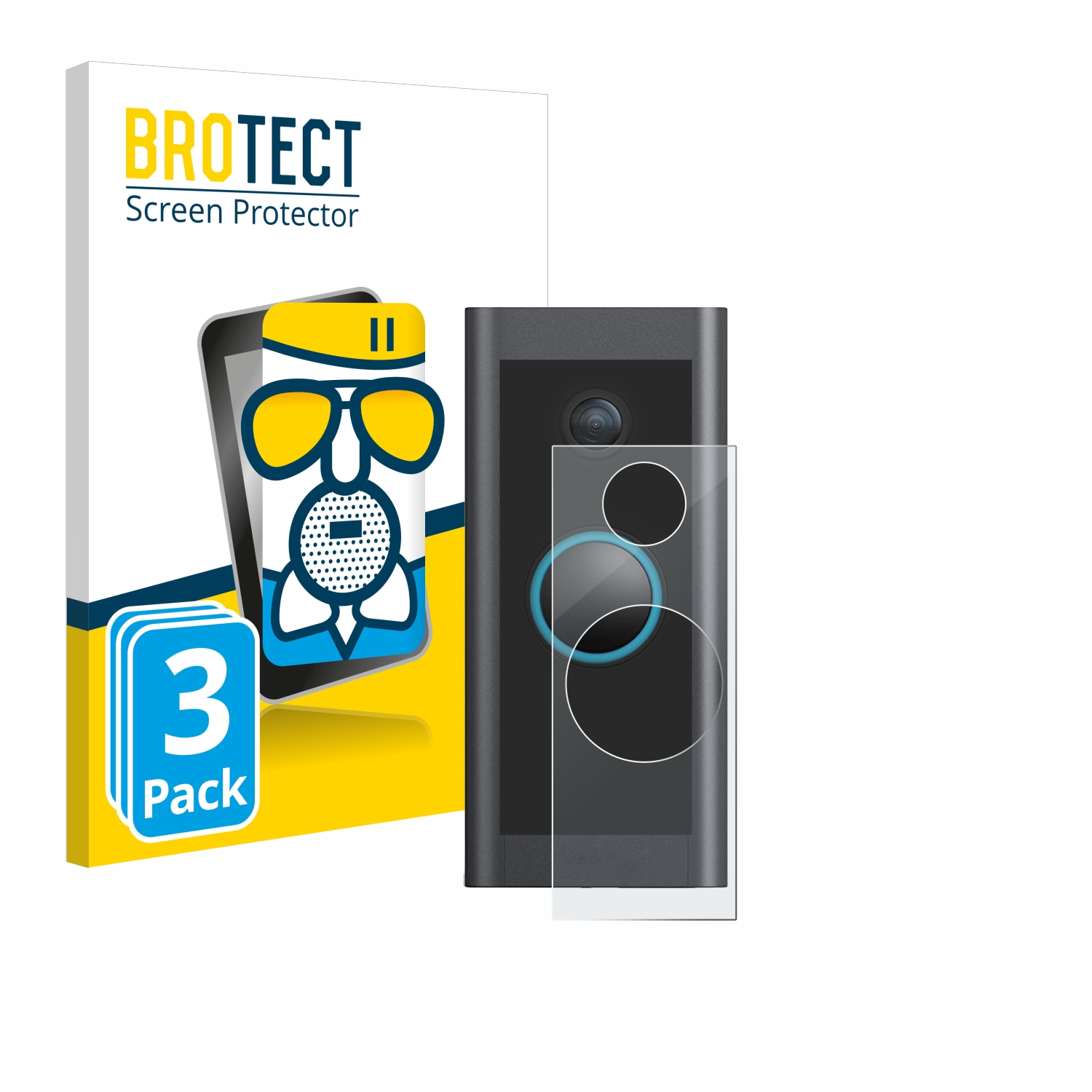 Airglass Ring 3x Schutzfolie(für Doorbell Wired) BROTECT matte Video
