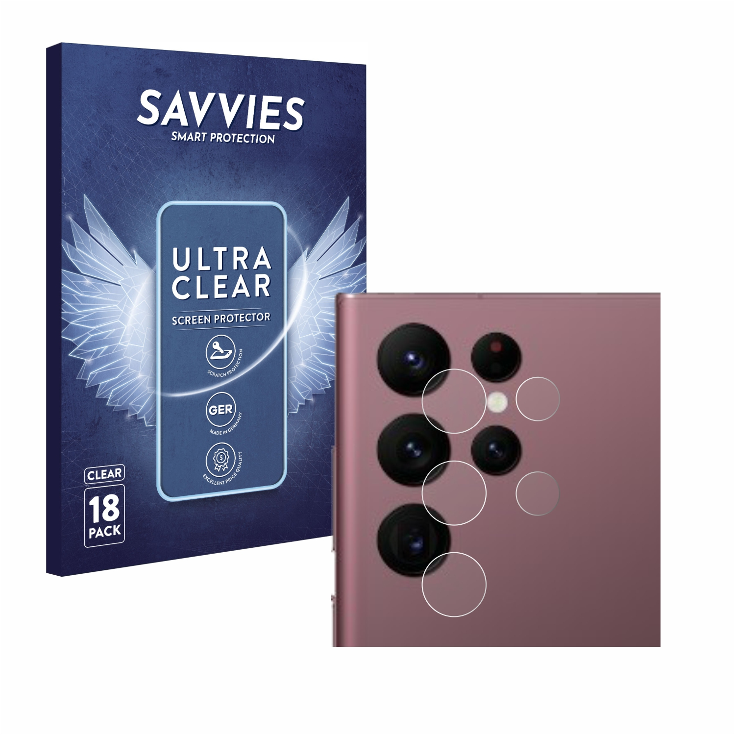 Galaxy Schutzfolie(für 5G Samsung Edition) Ultra Enterprise S22 klare 18x SAVVIES