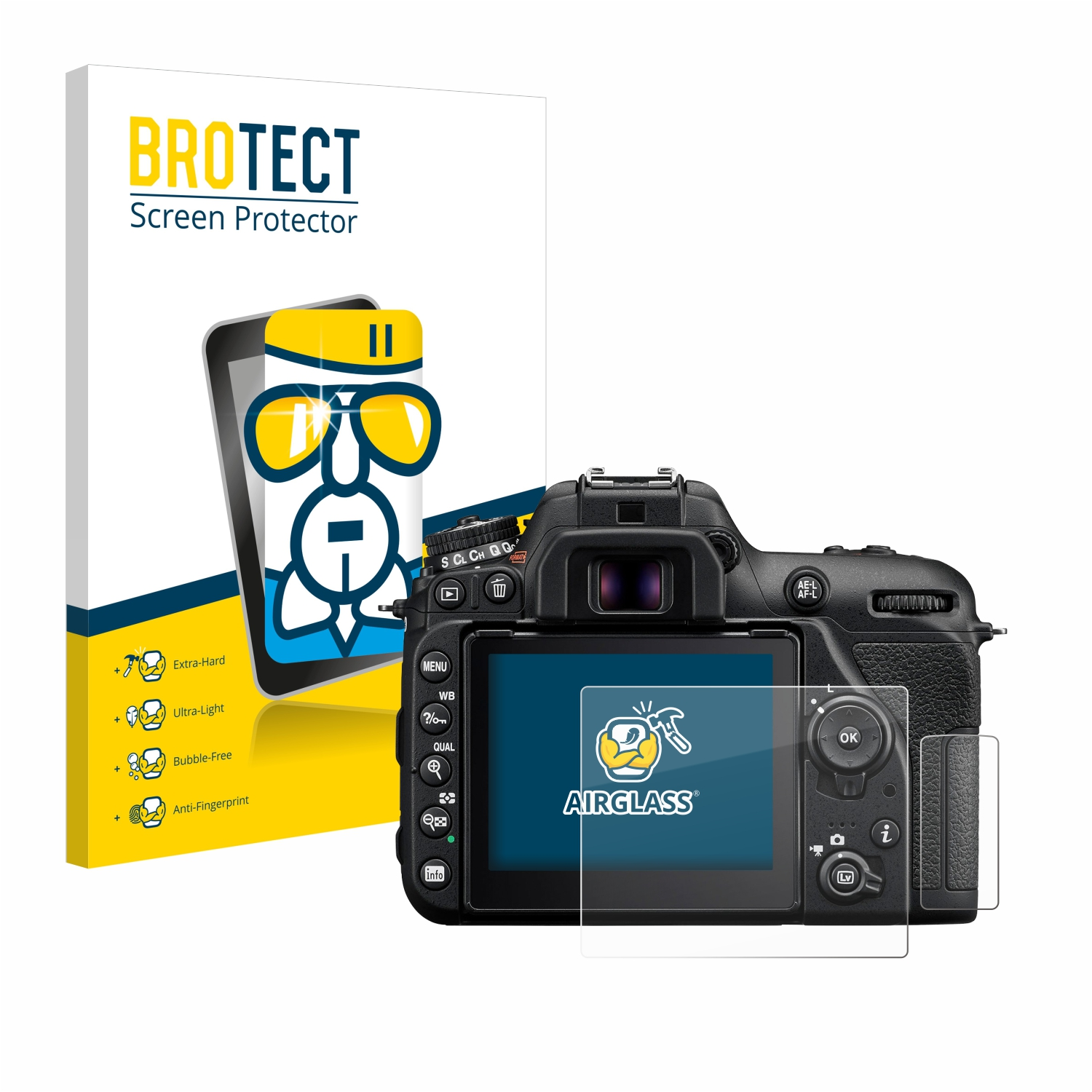 Airglass klare Nikon Schutzfolie(für D7500) BROTECT