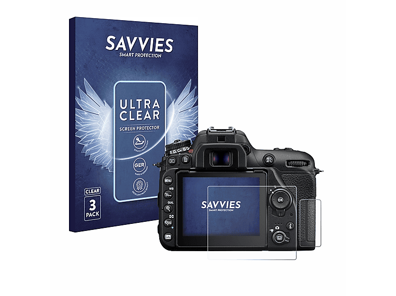 SAVVIES 6x Schutzfolie(für klare D7500) Nikon