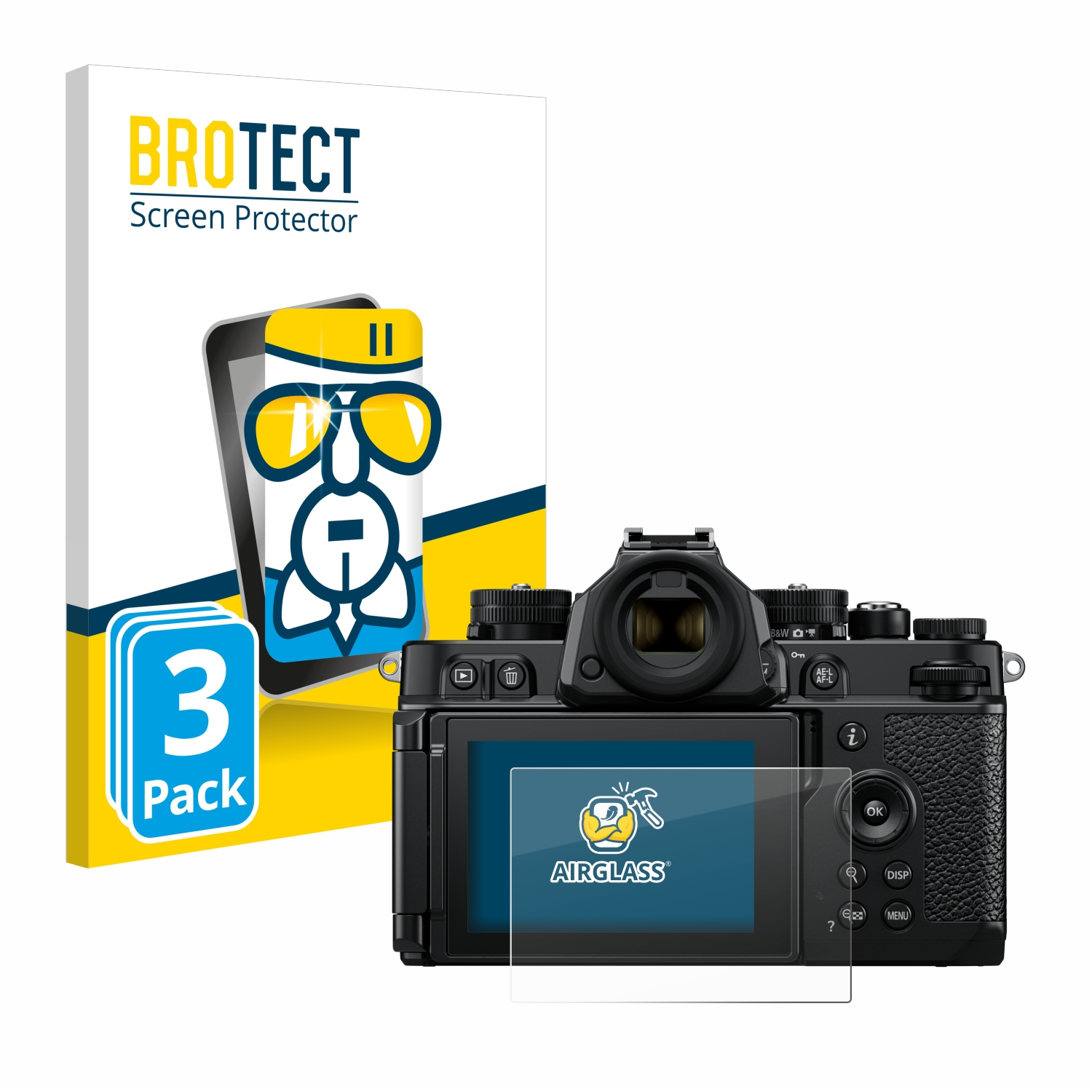 3x Nikon F) Airglass Z Schutzfolie(für BROTECT klare