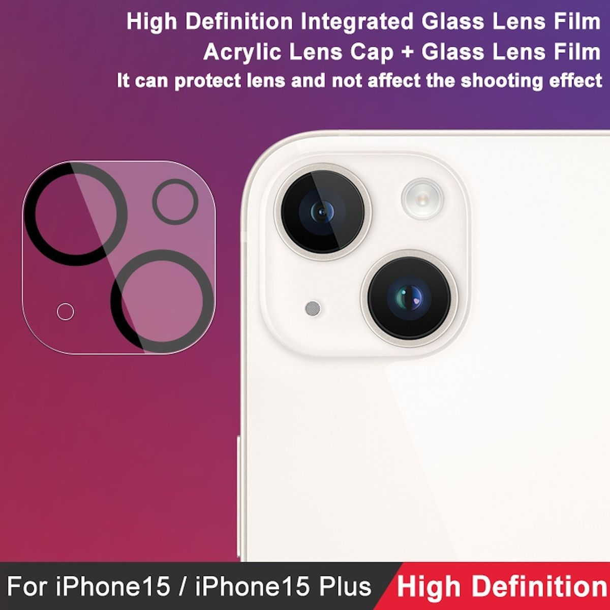 WIGENTO 1x Schutzglas Kamera Linse Plus) 15 Hart Schutzglas(für Glas iPhone / Apple 15