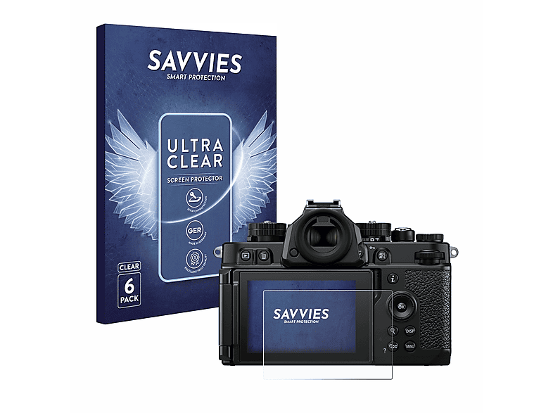 SAVVIES 6x klare Schutzfolie(für Nikon Z F)