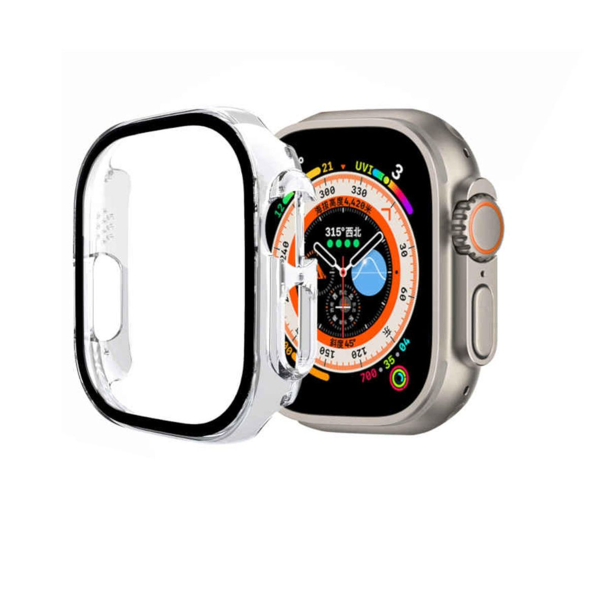 WIGENTO 2 in + Smartwatchhülle(für 1 Hülle 49mm) + Panzer Watch Ultra Apple Hart 2 Glas Grad Folie 360 H9 1