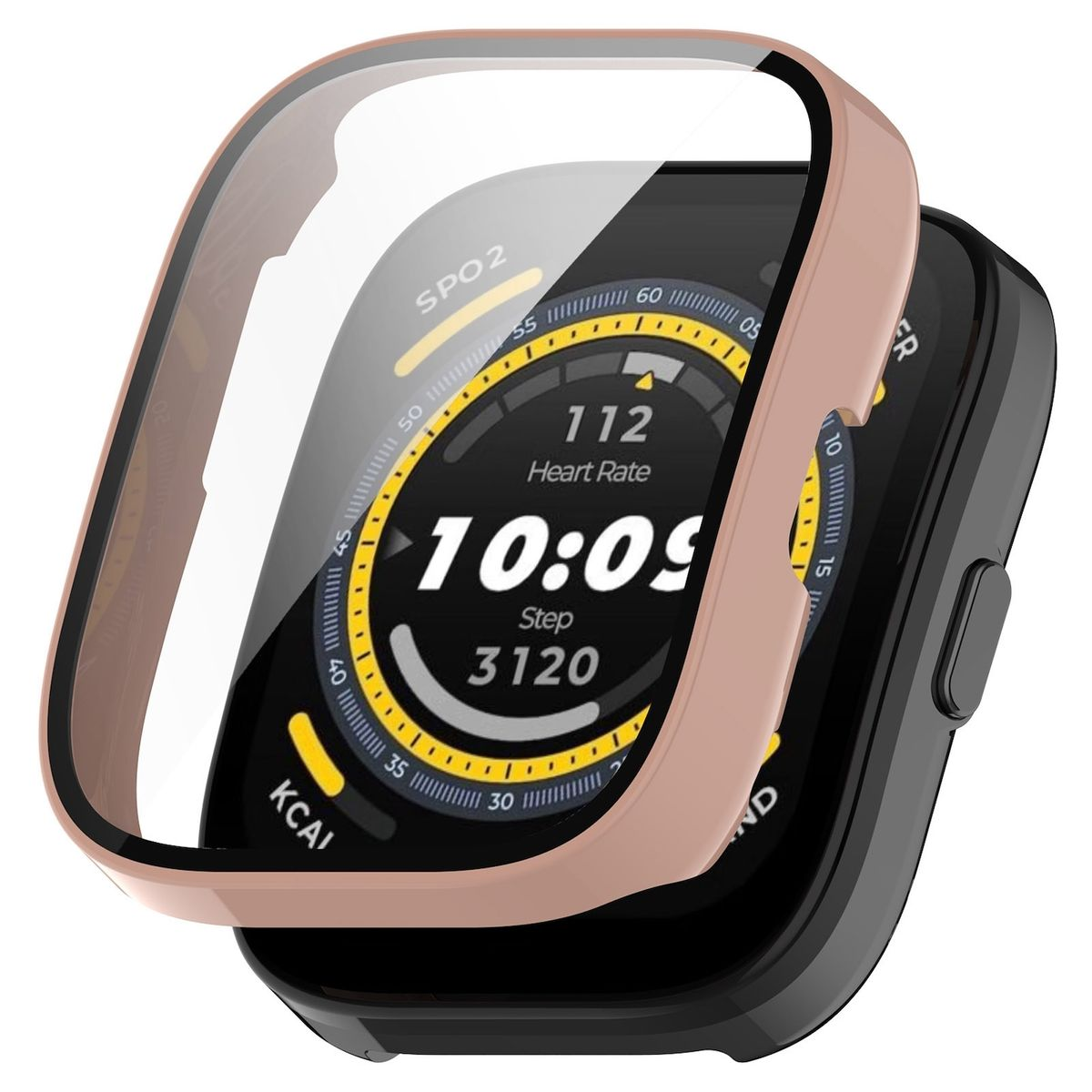 Smart Bip Amazfit Watch Hülle(für Glas Kunststoff Watch 5) mit Hülle H9 Schutz WIGENTO
