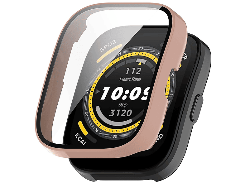 WIGENTO Kunststoff Smart Watch Hülle mit H9 Glas Watch Schutz Hülle(für Amazfit Bip 5)