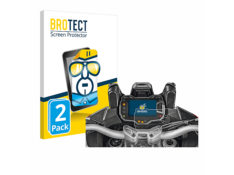 BROTECT 2x klare Schutzfolie(für Ducati Multistrada 1200 2015 Tachoanzeige)