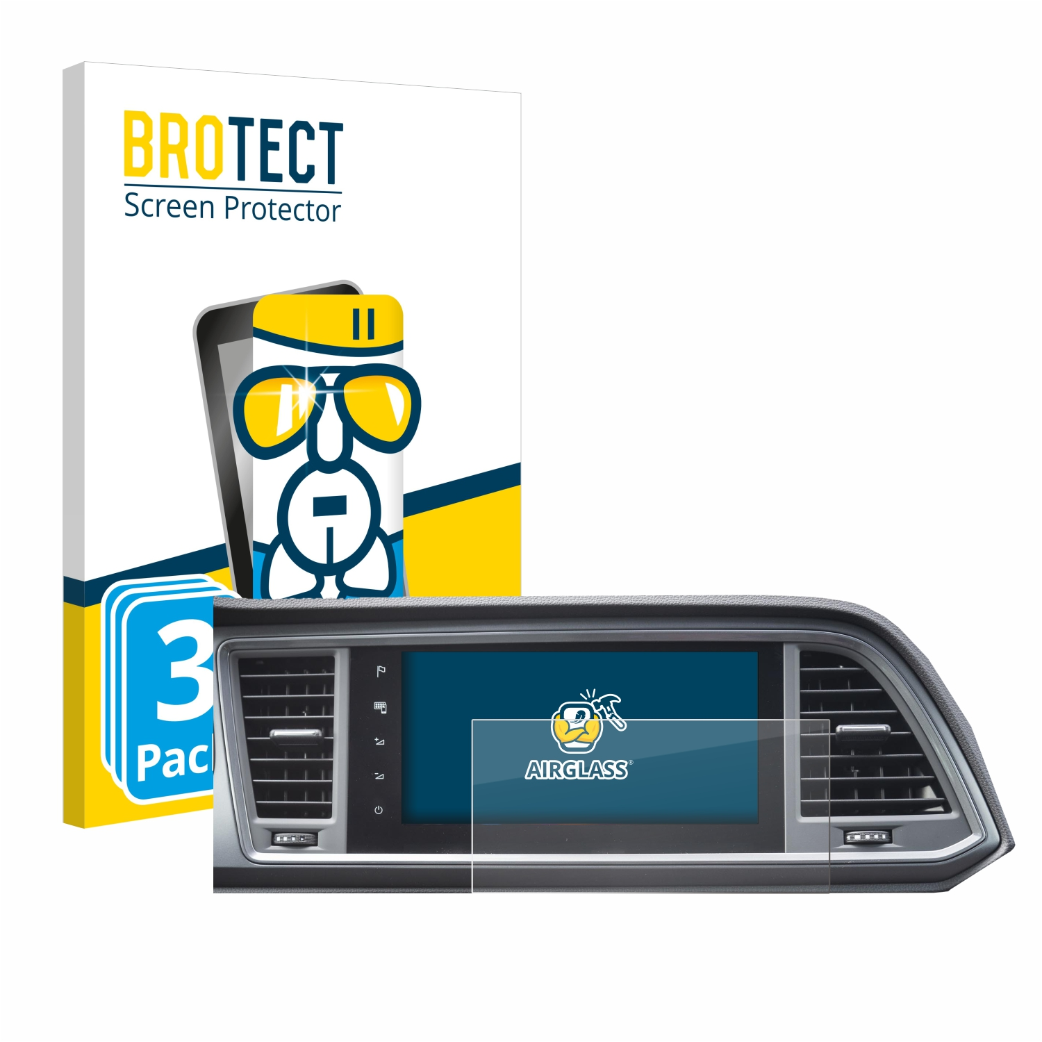 BROTECT 3x Airglass klare Schutzfolie(für Ateca 3) Seat Cupra Facelift 2021 MiB