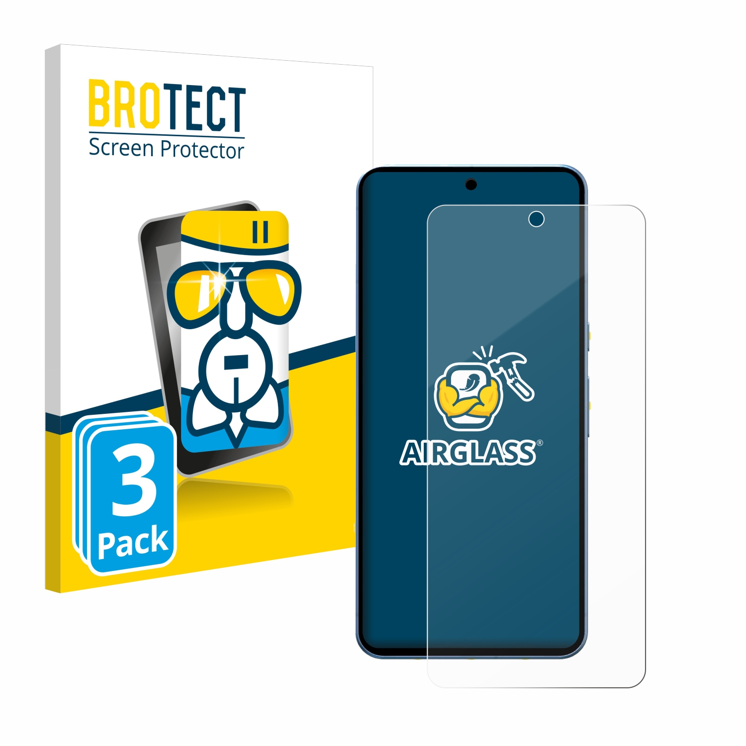 BROTECT 3x Airglass Schutzfolie(für 8 klare Google Pro) Pixel