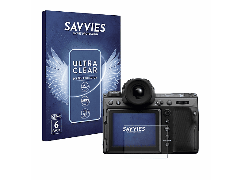 SAVVIES 6x klare Schutzfolie(für Fujifilm GFX100 II)