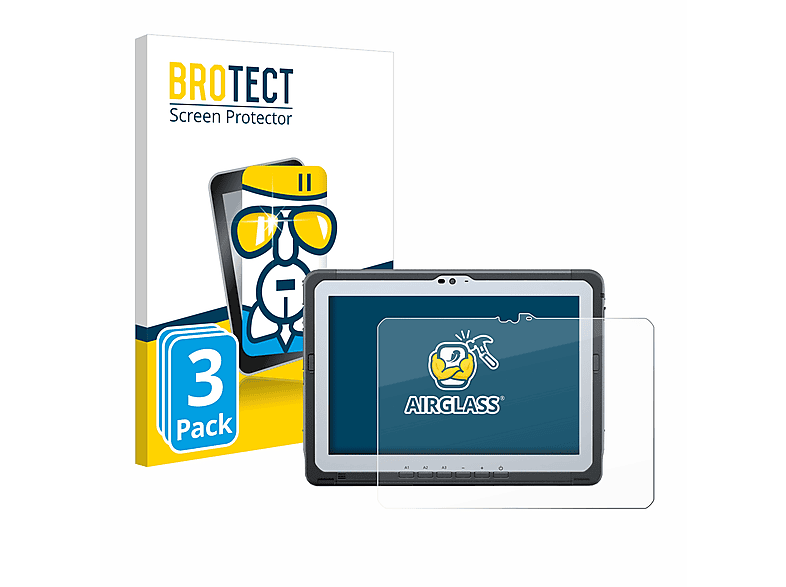BROTECT 3x Airglass klare Schutzfolie(für Panasonic Toughbook A3)