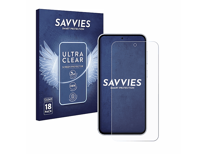 SAVVIES 18x klare FE) Schutzfolie(für S23 Galaxy Samsung