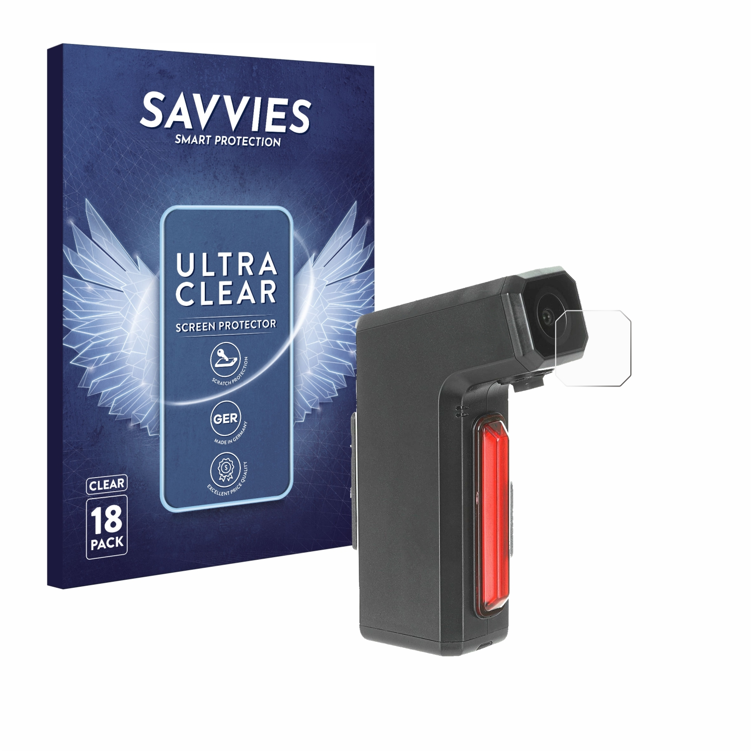 SAVVIES 18x klare Schutzfolie(für Tooo Cycling DVR80)