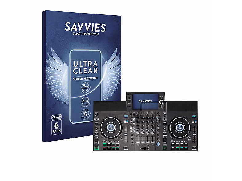 SAVVIES 6x klare Schutzfolie(für LIVE 4) SC Denon DJ