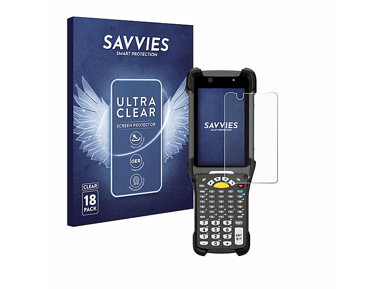 SAVVIES 18x klare Schutzfolie(für Zebra MC930P)