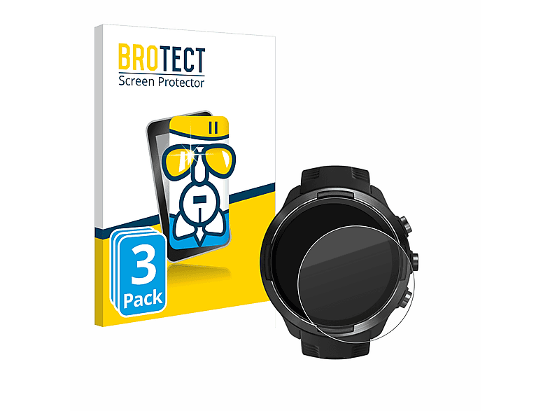 BROTECT 3x Airglass klare Schutzfolie(für Suunto 9) | Smartwatch Schutzfolien & Gläser