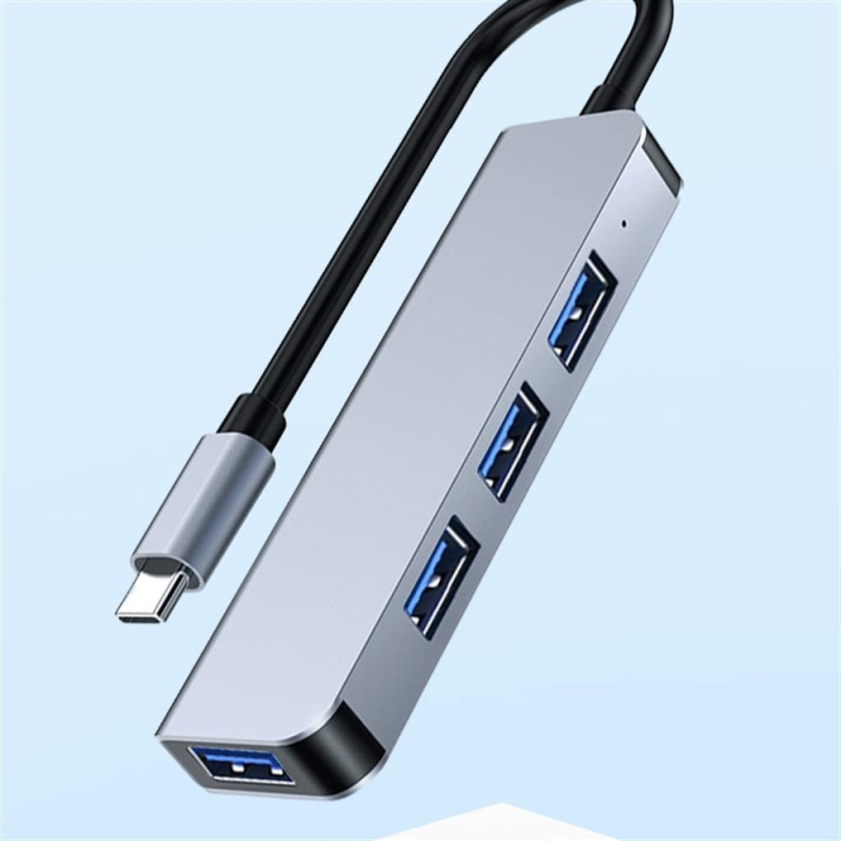 INF Dualer Typ-C-USB-A-Hub USB3.0-Anschlüssen 4 mit Hub, Silbergrau