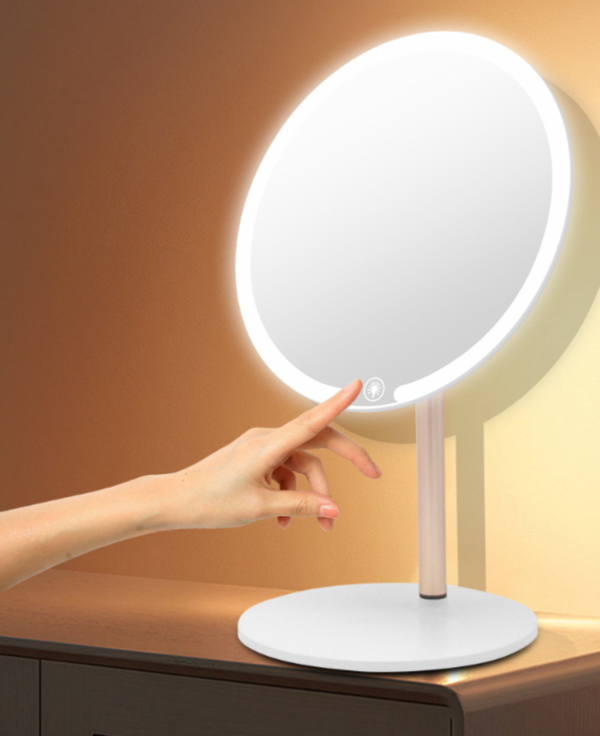 Schminkspiegel Makeup Auftragen LED-Desktop-Makeup-Spiegel präzises LACAMAX Tageslichtrückgewinnung, - von