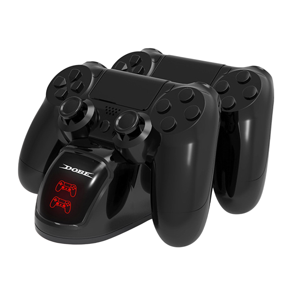 Controller Gamepad, PS4/Pro/Slim 4-Controller, schwarz PS4 für PlayStation Ladestation,Ladegerät RESPIEL Station