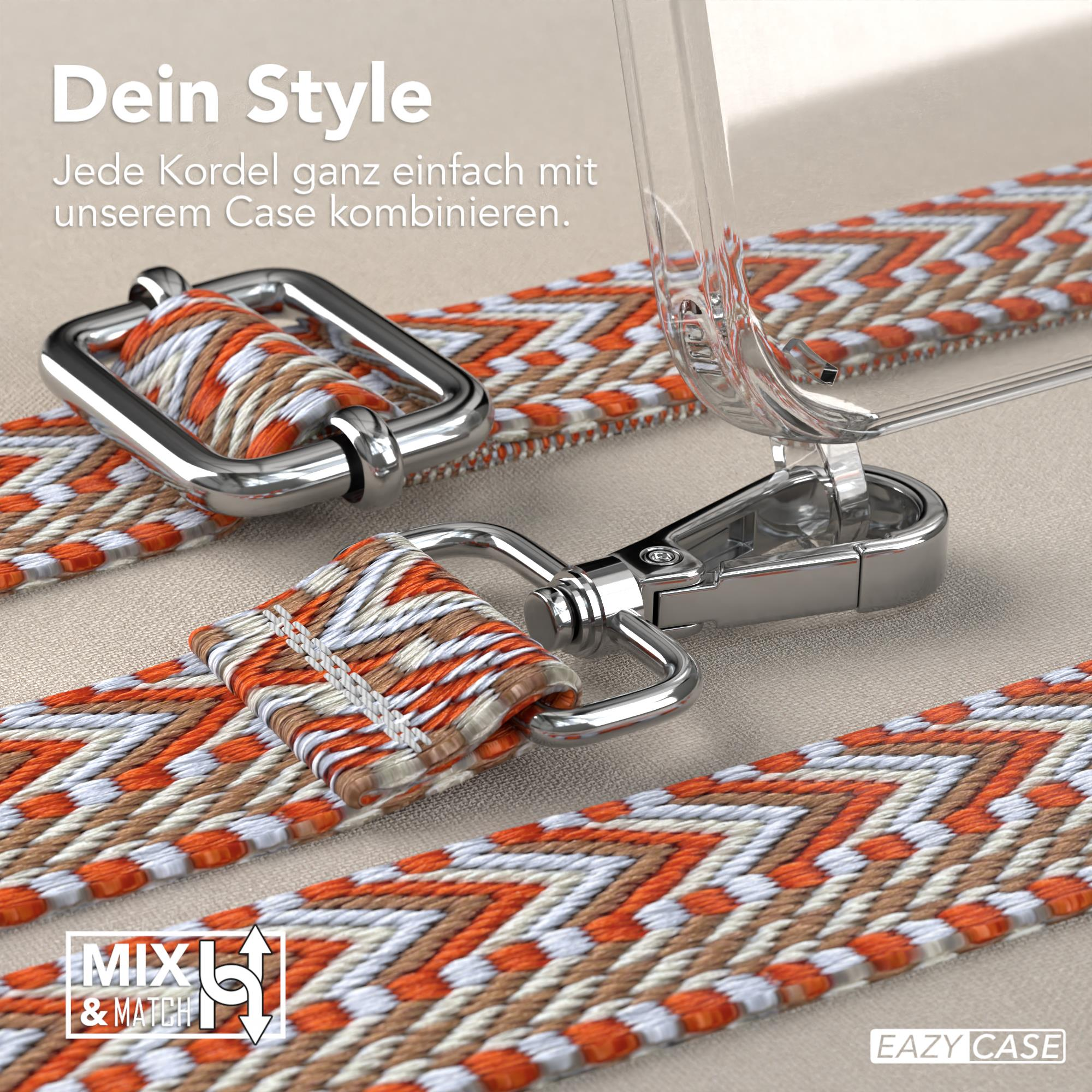 Nahaufnahme einer Handyhülle mit dekorativem Riemen, die Riemen- und Befestigungsdetails zeigt.