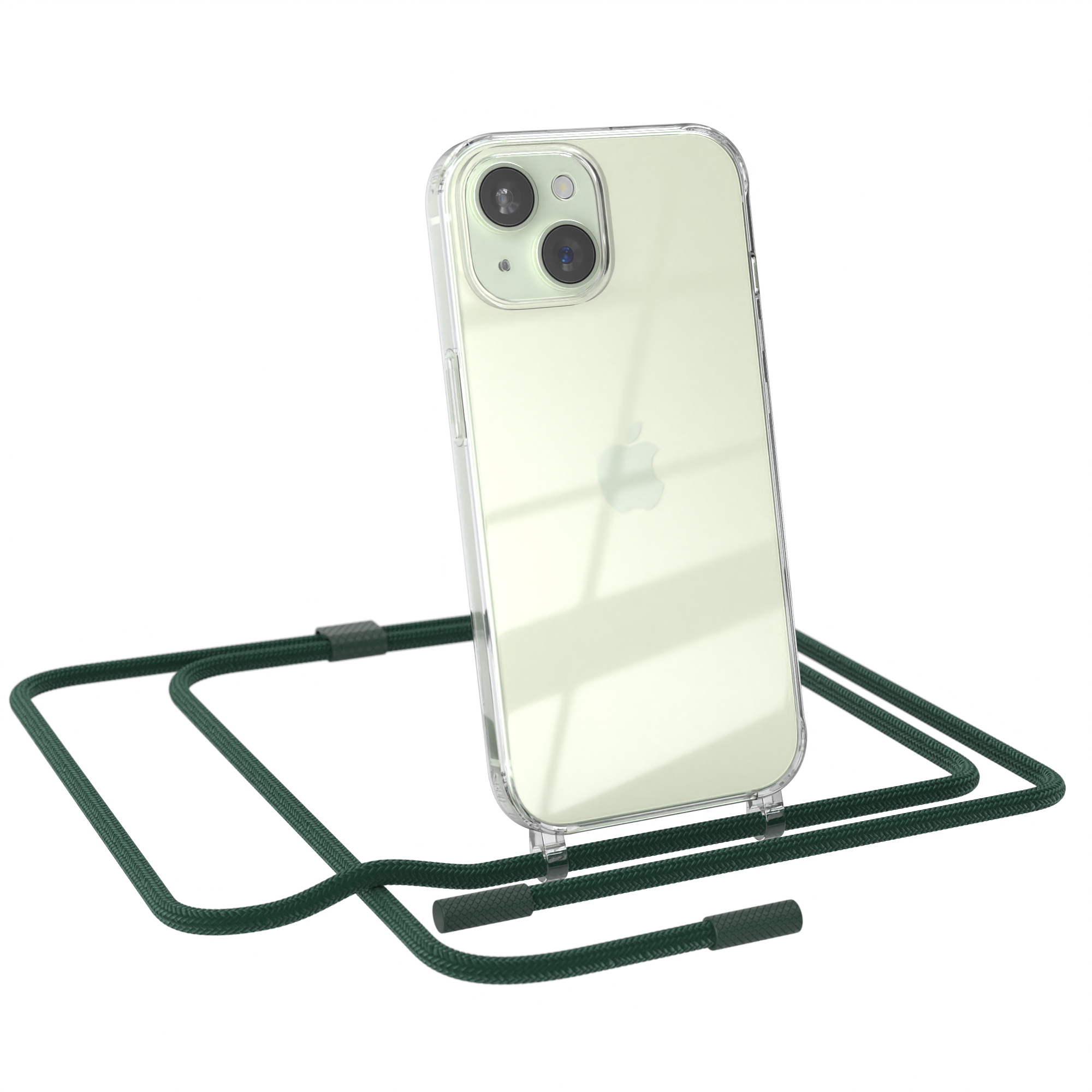 Kette Dunkelgrün Transparente 15, unifarbend, Umhängetasche, runder / EAZY Handyhülle mit Nachtgrün Apple, iPhone CASE