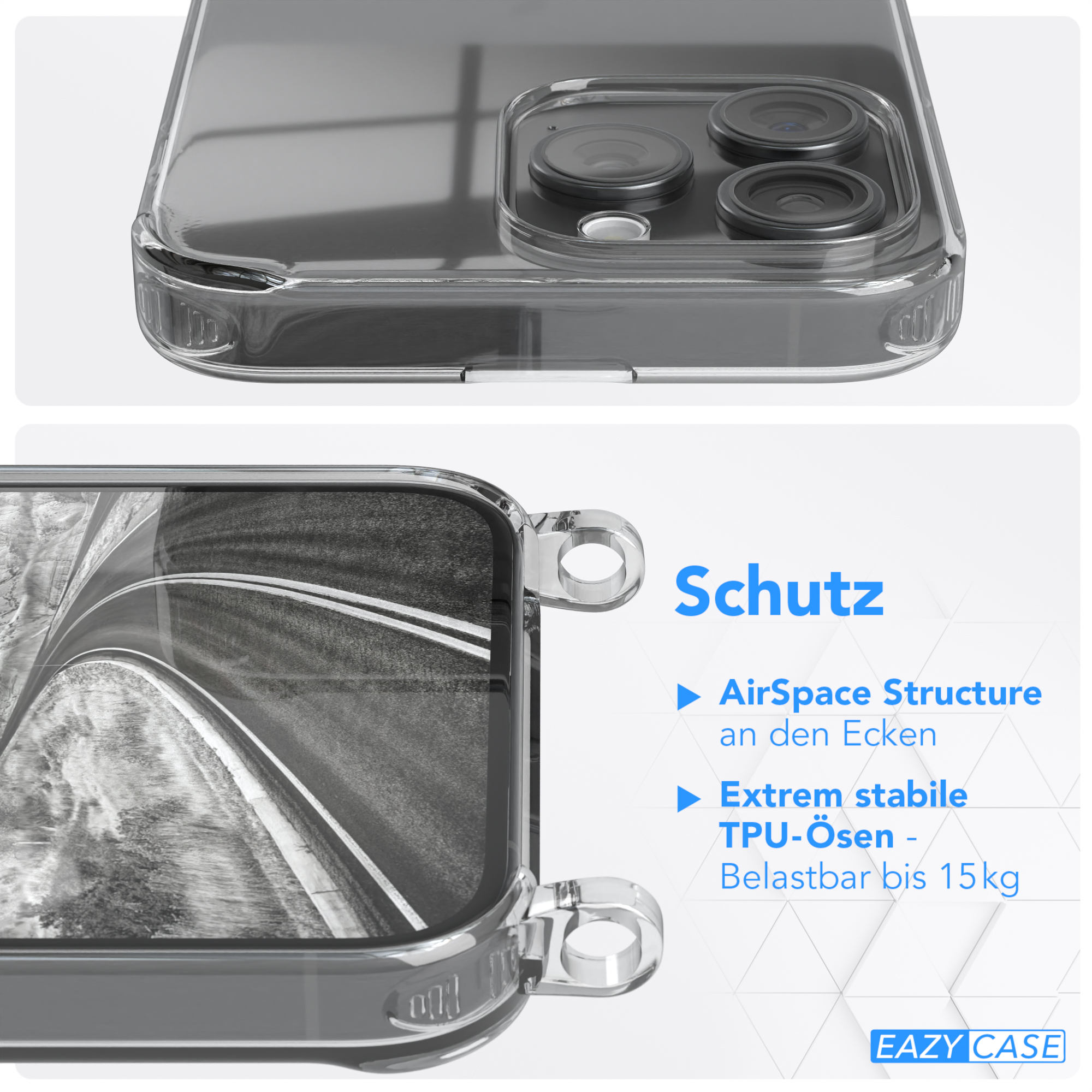 Handyhülle, mit AirSpace Structure und TPU-Schutz.