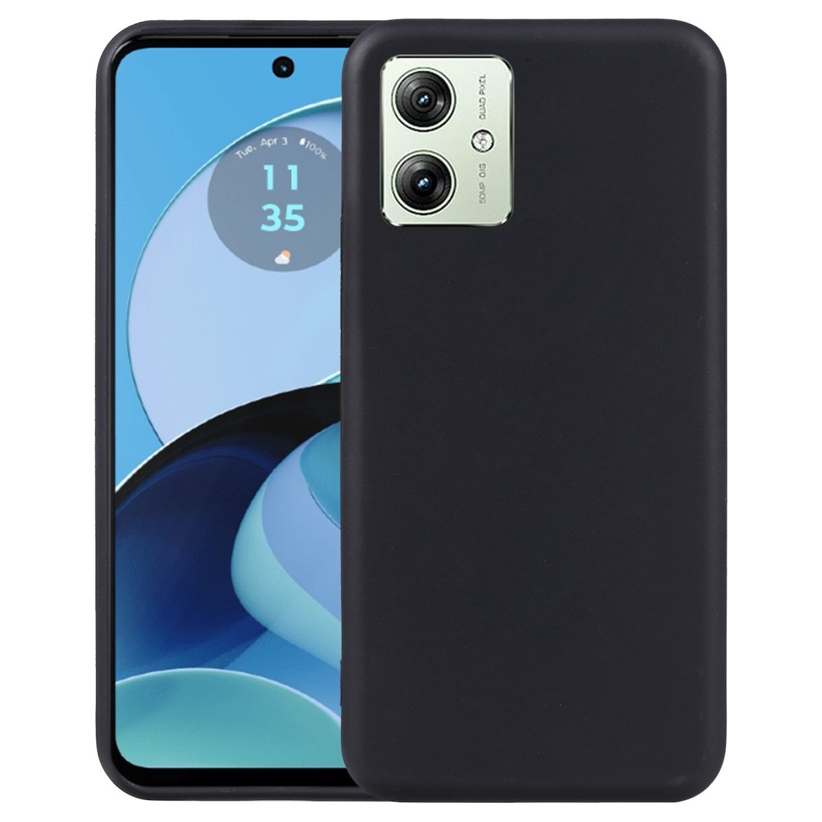 G54, 1x robust, Hülle Backcover, dünn Motorola, Schwarz Silikon TPU WIGENTO Moto