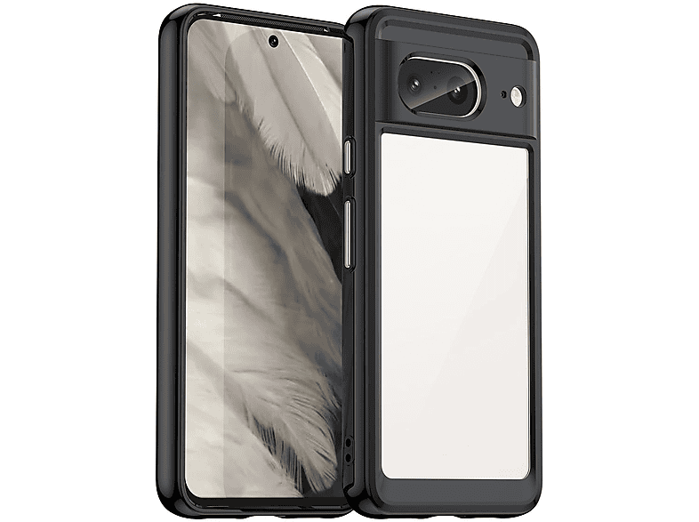 WIGENTO 1x Schutzhülle TPU Handy Case Cover, Backcover, Google, Pixel 8 Pro, Schwarz Transparent