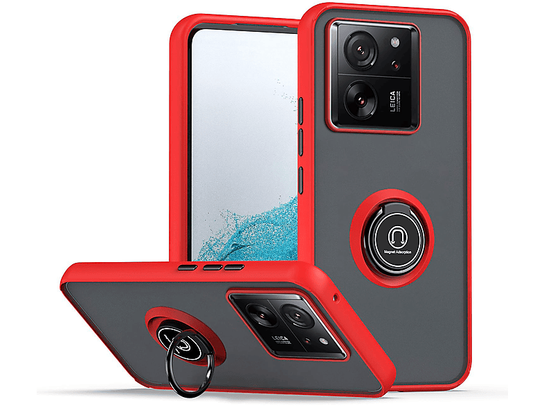 13 13 Shadow + Xiaomi, PC T Design Ring, T TPU Hülle / Rot / Pro, / WIGENTO Backcover, Schwarz