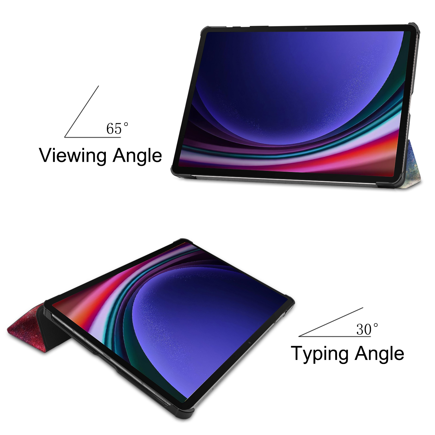 LOBWERK SM-X910 Mehrfarbig SM-916B 14.6 Hülle Kunstleder, Ultra Galaxy Zoll für Schutzhülle Bookcover Tab S9 Samsung