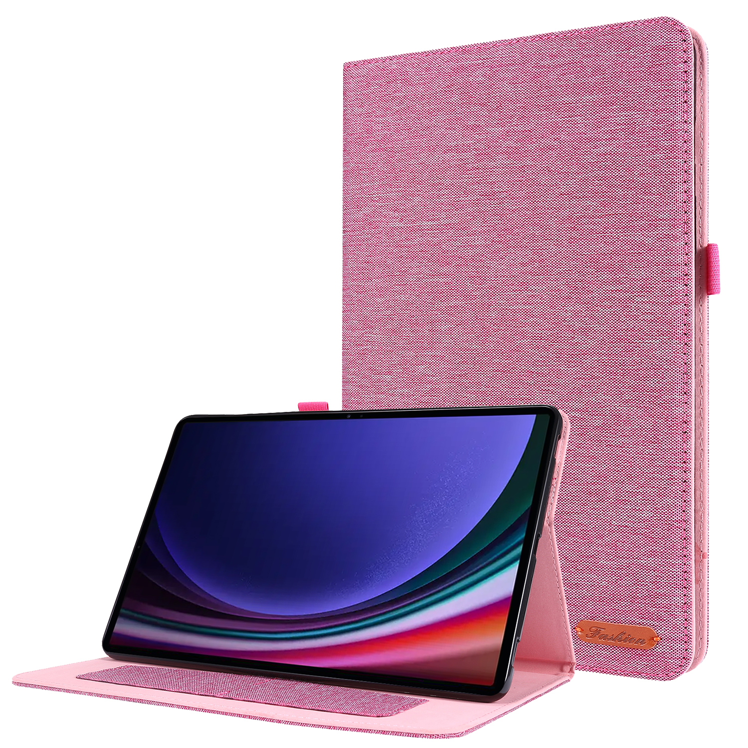 für 2023 Plus Tab Pink S9+ Hülle LOBWERK 12.4 SM-X810 Kunstleder, SM-X816B Bookcover Zoll SM-X818U Schutzhülle Samsung