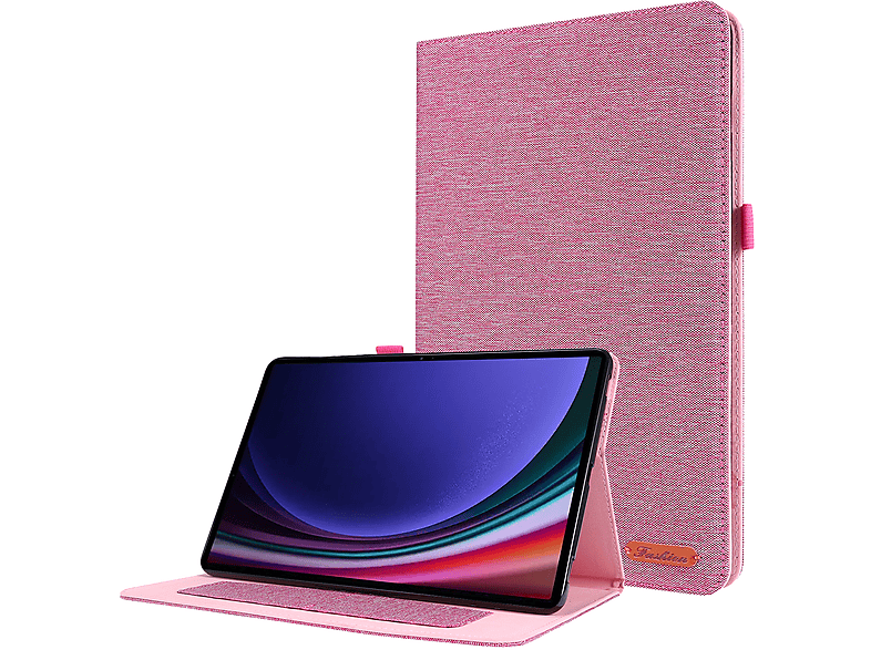 für 2023 Plus Tab Pink S9+ Hülle LOBWERK 12.4 SM-X810 Kunstleder, SM-X816B Bookcover Zoll SM-X818U Schutzhülle Samsung