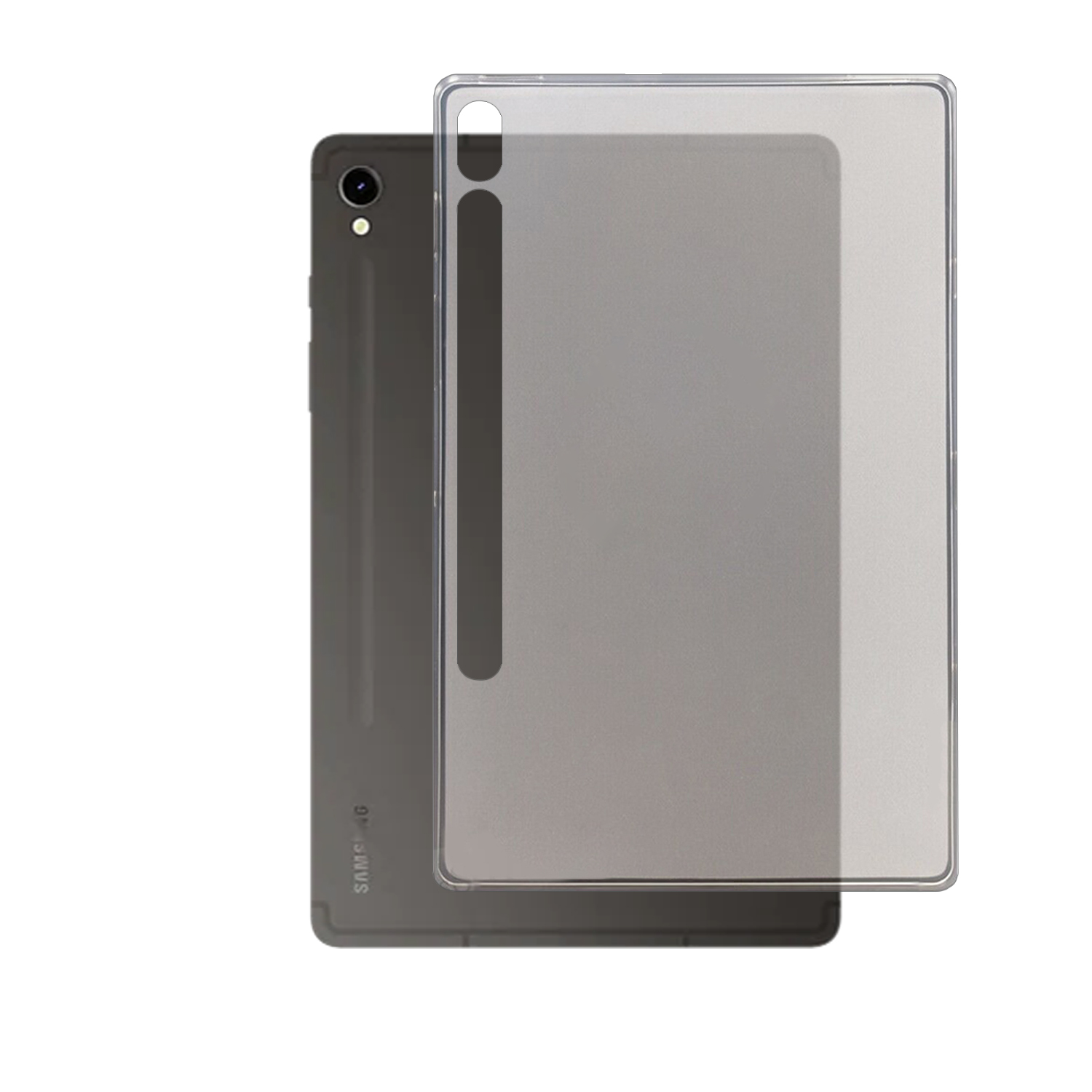 Ein Tablet mit einer Hülle, die Hülle ist transparent.