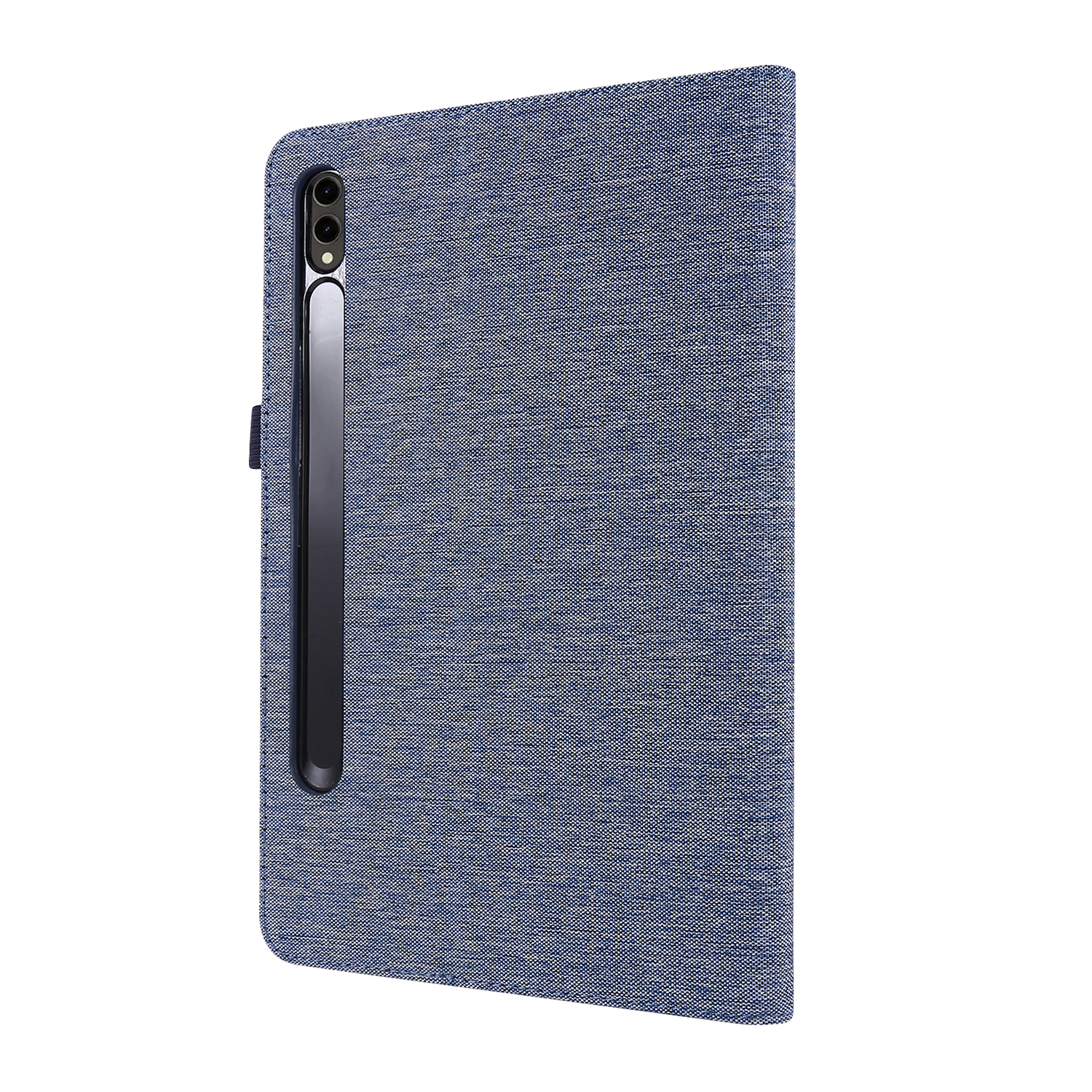 2023 Zoll Samsung S9+ SM-X816B Hülle Plus Blau für 12.4 SM-X810 Bookcover Tab SM-X818U Kunstleder, LOBWERK Schutzhülle