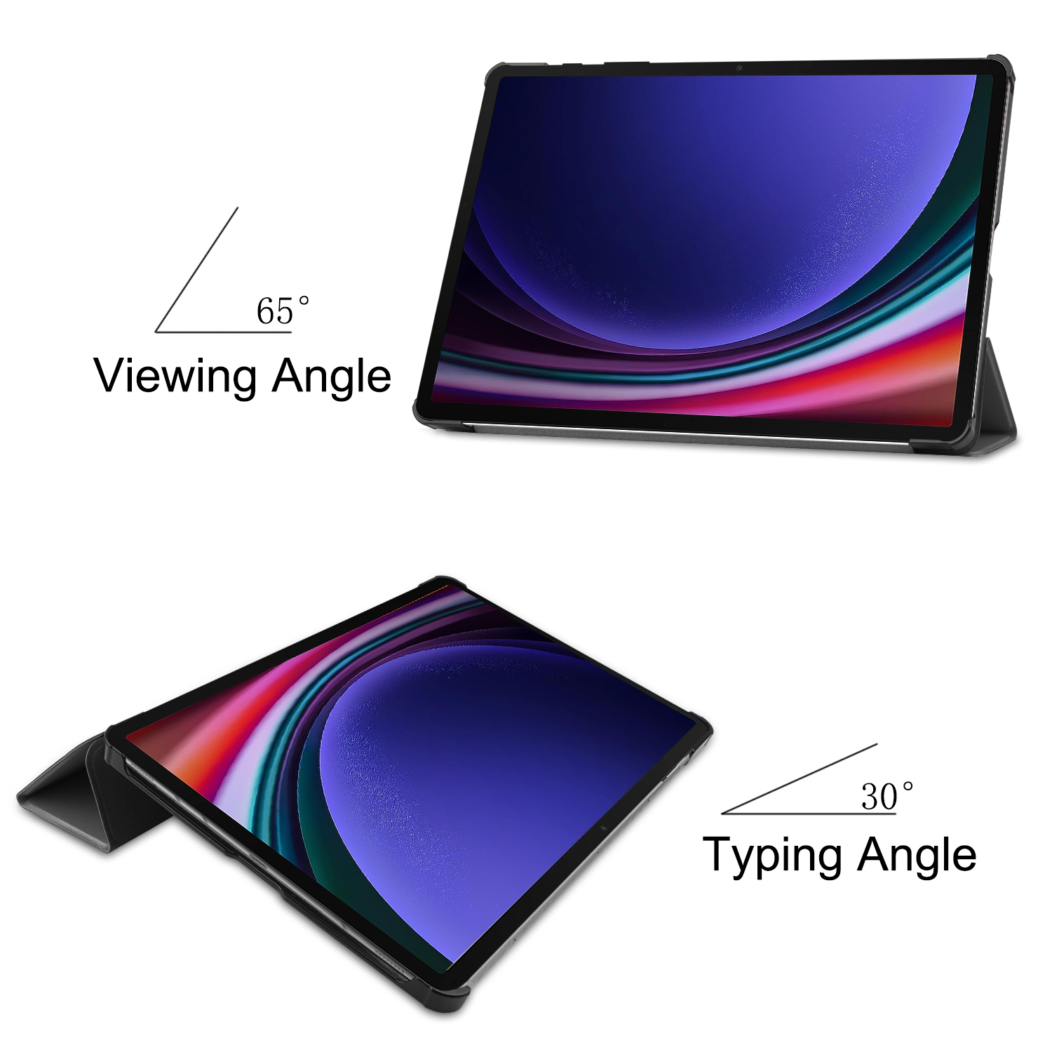 2023 Hülle Samsung 12.4 Grau Zoll SM-X816B Bookcover für SM-X818U Schutzhülle SM-X810 Tab S9+ Plus Kunstleder, LOBWERK