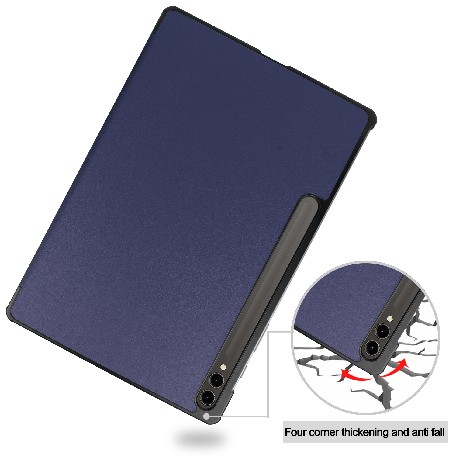 Hülle 2023 12.4 Samsung LOBWERK S9+ SM-X816B Tab Plus für SM-X818U Schutzhülle Zoll Blau Kunstleder, SM-X810 Bookcover