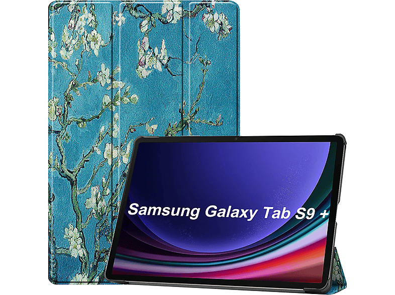 LOBWERK Hülle Tab Samsung Mehrfarbig für Schutzhülle SM-X818U SM-X810 Plus Bookcover Zoll S9+ 2023 Kunstleder, 12.4 SM-X816B