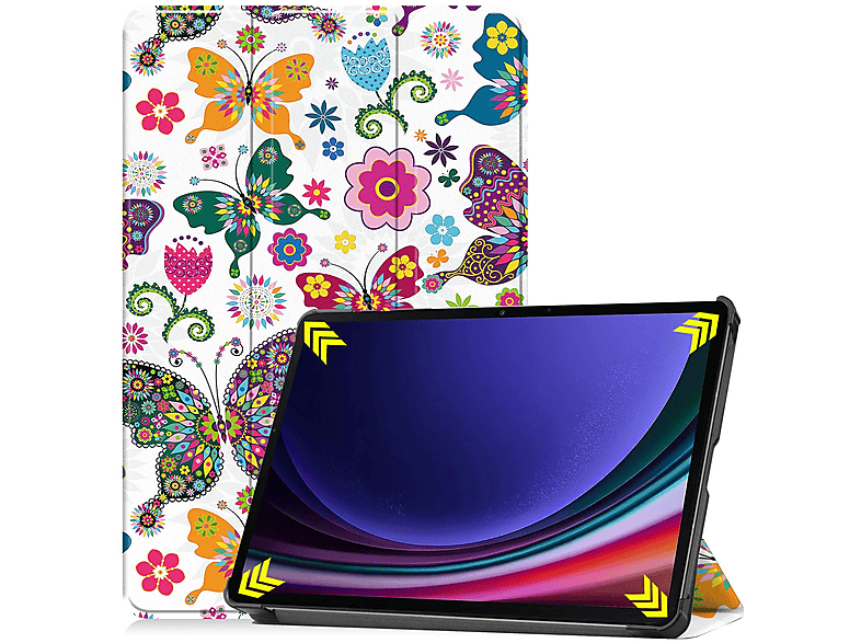 LOBWERK Hülle Schutzhülle Bookcover für Samsung Tab S9+ Plus 2023 SM-X810 SM-X816B SM-X818U 12.4 Zoll Kunstleder, Mehrfarbig