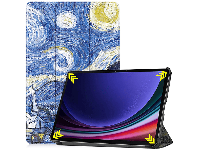 LOBWERK Hülle Schutzhülle Bookcover Tab Samsung Zoll S9+ Mehrfarbig SM-X818U 2023 12.4 Kunstleder, SM-X810 für Plus SM-X816B