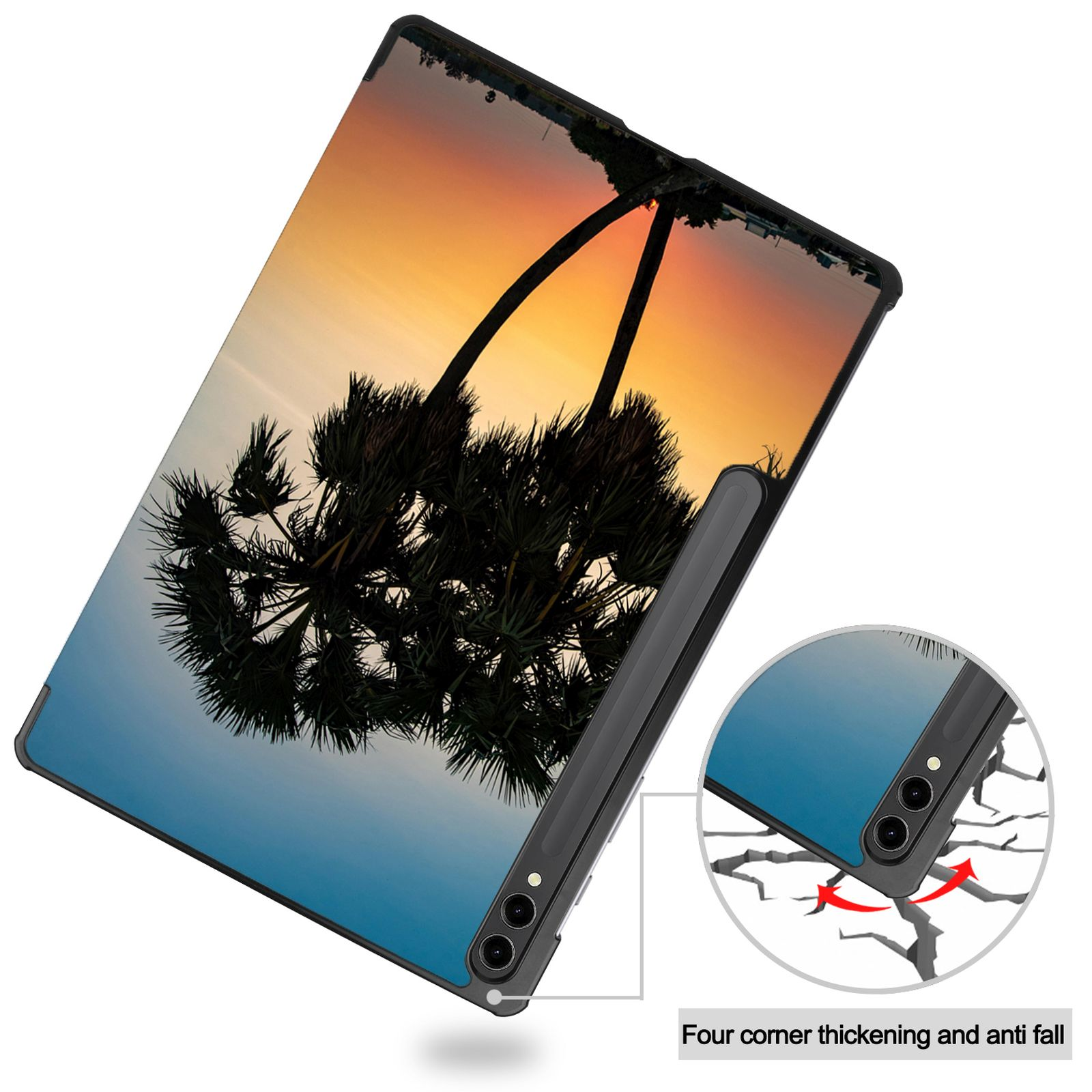 LOBWERK Hülle Plus SM-X816B Tab S9+ SM-X818U Bookcover Zoll für SM-X810 Kunstleder, 2023 Schutzhülle Mehrfarbig 12.4 Samsung