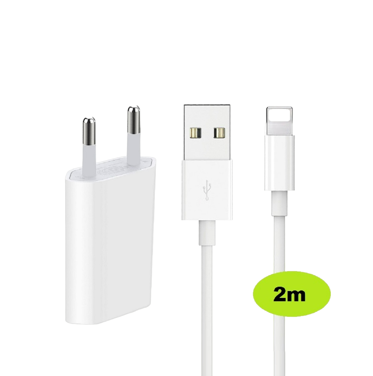VENTARENT Netzteil USB-Ladegerät für iPhone Lightning 14, Apple, 13, Ladekabel XR, 8 Ladekabel XS, Meter 2 11, Weiß X, 12, Ladegerät iPhone SE, Apple