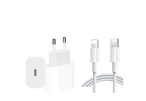 VENTARENT Netzteil 20W USB C Ladegerät für Apple iPhone 14, 13, 12, 11, XR,  XS mit Lightning Ladekabel 2 Meter iPhone Ladekabel Ladegerät Apple, Weiß