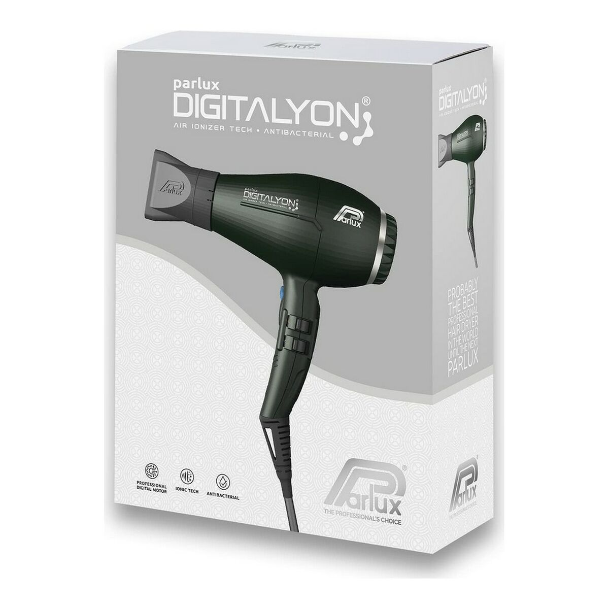 Secador PARLUX Digitalyon, 2400 W, niveles temperatura, Negro