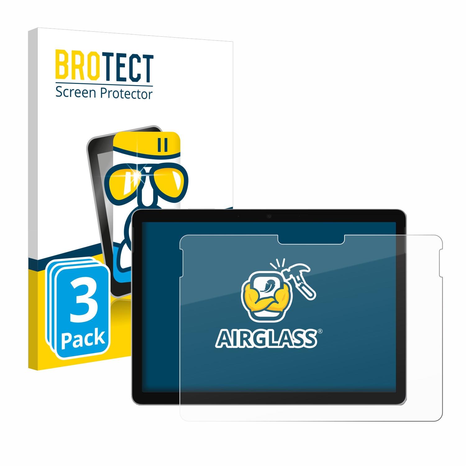 klare Microsoft 4) 3x Go Airglass Schutzfolie(für BROTECT Surface