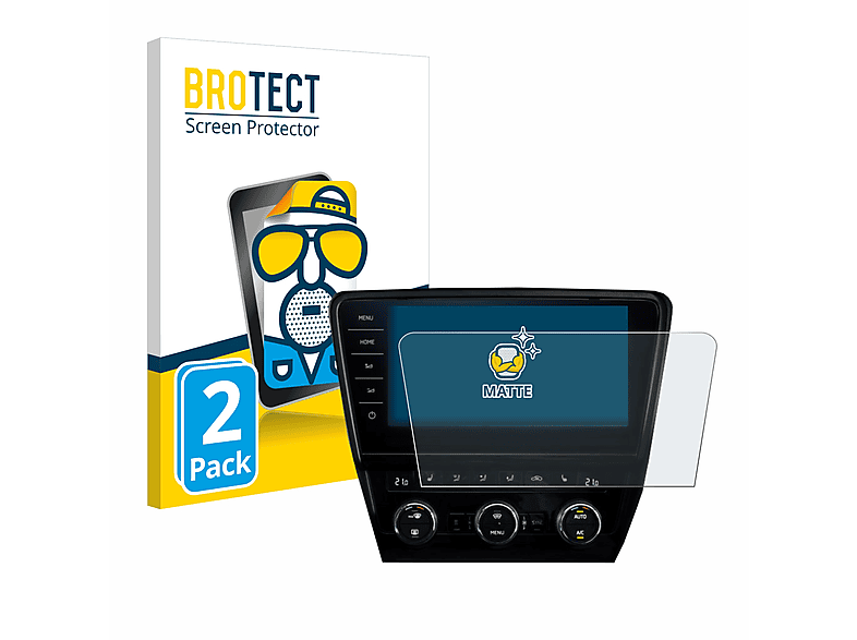 BROTECT 2x matte Schutzfolie(für Skoda Octavia RS 245 2019 Infotainment System 9.2\