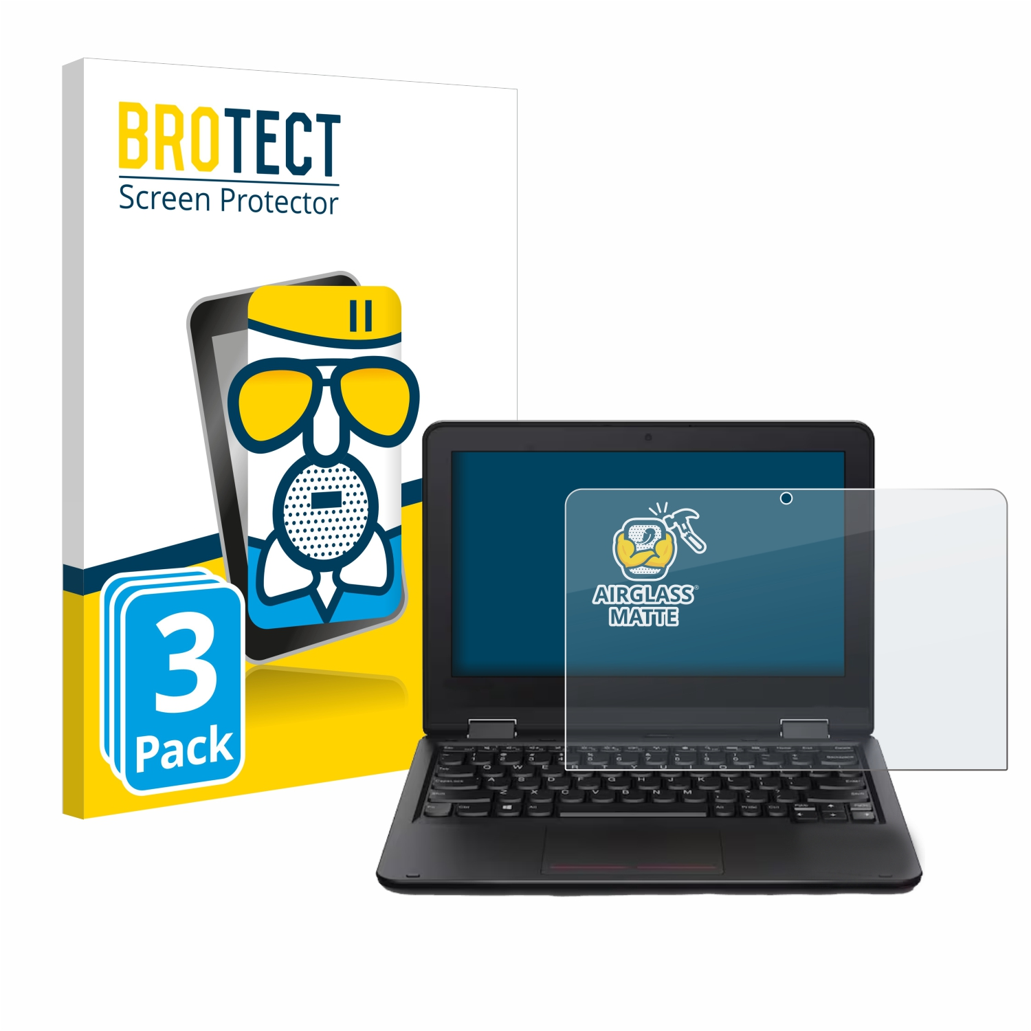 BROTECT 3x Airglass matte Yoga 11e Lenovo ThinkPad 5.Gen) Schutzfolie(für