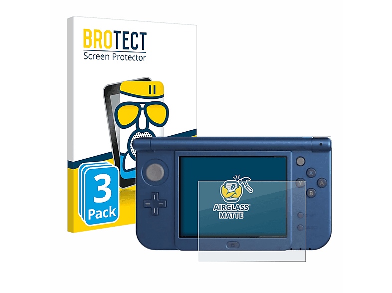 BROTECT 3x Airglass matte Schutzfolie(für Nintendo New 3DS XL (Unteres Display))