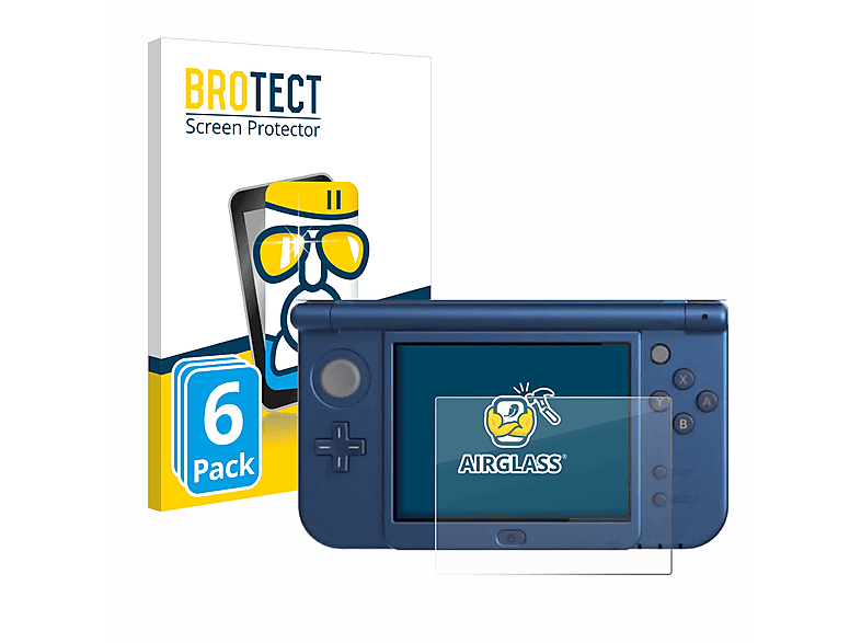 BROTECT 6x Airglass klare Schutzfolie(für (Unteres Nintendo 3DS Display)) XL New